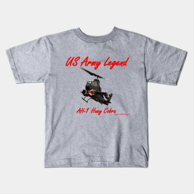 AH-1 Huey Cobra Legend Design Kids T-Shirt by acefox1